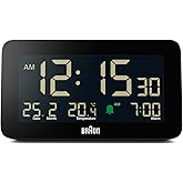 Braun Dijital &Ccedil;alar Saat, Tarih, Ay ve Sıcaklık G&ouml;stergesi, Negatif LCD Ekran, Hızlı Ayarı, Artışlı Bip Alarmı, Siyah, BC10B 