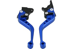 TKSE Motorcycle Brake Lever, 1 Pair Universal CNC Aluminum Motorcycle Clutch Drum Brake Lever Handle for Scooters Electric Bike(Blue)