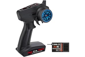 ANEEGFPV HOTRC CT-4A 4CH 2.4GHz Remote Controller and Receiver for RC Car, Boat, Tanks (CT-4A-blue)