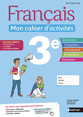 Français 3e Mon cahier d'activités