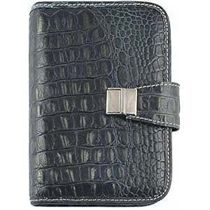 Wöchentlicher Veranstalter in echtem Leder '' Cocco '' 13x19 -Handmade in Italy-blau