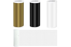 KAYUNEED Smart Vinilo permanente para Cricut Joy, 4 rollos de vinilo adhesivo inteligente, permanente, 14 x 200 cm, juego de láminas de vinilo para manualidades (negro, blanco, dorado y lámina de