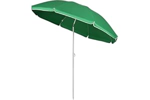 Aggloz | 1.8M Parasol Garden Umbrella Sun Shading | UV Protective Polyester Canopy | Crank Mechanism | Garden Parasol | Garden Sunshade Umbrella | Green
