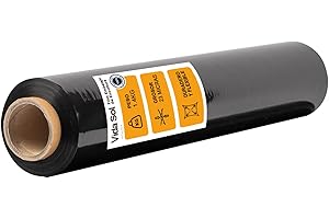 VIDA SOL Film Embalaje de Envoltura Negro 1.4kg, 1 Rollo de 50 cm, 23 Micras de Espesor, Resistente y Versátil, Ideal para Hogar, Almacenes, Comercios y Transportes