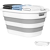 25 Litre Katlanabilir Silikon &Ccedil;amaşır Sepeti Akordiyon Katlanır Sele Yer Kaplamayan Taşınabilir Ergonomik Kulplu Dayanıklı ve