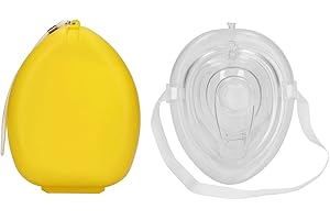 JIAWU Máscara de Rescate de RCP, Resucitador de Bolsillo con Válvula Unidireccional, Protector Facial de Silicona para RCP, Capacitación en Primeros Auxilios o RCP (Amarillo)