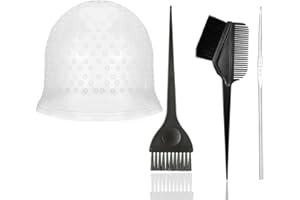 CMUYKIBU Gorro desechable para teñir el Cabello, Gorro mechas Profesional, Gorro mechas para el Cabello con Cepillo y ganchillos y Guantes con Pechera Desechables