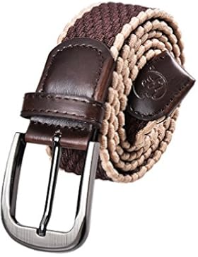 Douguyan Elastischer Stoffgürtel Geflochtener Dornschließe Stretchgürtel Dehnbarer Gürtel für Damen und Herren...