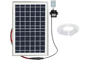 Oniissy Bomba de agua alimentada por energía solar de 10 W 9 V con sistema de filtro, tubo de 2 m, bomba de fuente sumergible para estanque de peces, acuario, depósito de agua, sistema de circulación