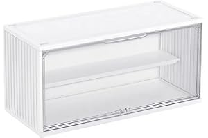 Dasellfa Vitrina de exhibición de plexiglás expositor vitrina para coleccionismo, modelos de acrílico transparente con porta almacenamiento de juguetes, figuras de acción colección (37 x 16 x 18,3)