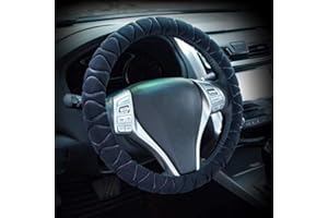 YJZQ Anti-slip Fluffy Plush Steering Wheel Cover Soft Furry Winter Warm Vehicle Car Steering Wheel Protector Stretch On Universal Fit 37-39cm
