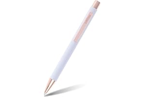 Online Soft Metal stylo à bille stylo-bille rétractable en aluminium avec surface soft-touch recharge remplaçable encre bleue, idée cadeau I couleur: blanc rose