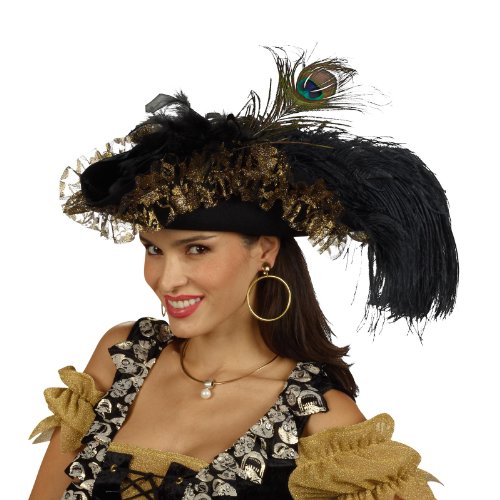 Lady's Tricorne - Pirate Hat With Feathers - Women's Costume Accessory