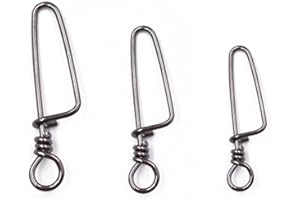 Phad Fishing 50/100 Piezas Imperdibles de Pesca en Acero Inoxidable Conector de Clips para Pesca en Agua Dulc o Agua Salada