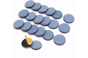 MAKENLUG 20PCS Furniture Sliders, Gliders Round Shaped Self -Adhesive Chair Leg Sliders Floor Protector Pads for Furniture Legs, Hard Floors Heavy Items Fridge Sofa,etc (22mm)