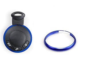 Oldbones Alumnium Smart Key Fob Ring Rim Trim Cover Replacement For Mini Cooper In Blue