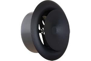 TURvent Tilluftsdon 100 mm i Metall – Justerbart Ventilationsdon för Tilluft – Ventil för Vägg och Tak – Svart/antracit Pulve