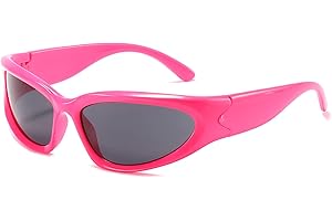 YUELUQU Y2K Wrap Around Sunglasses Men's Women's Futuristic Outdoor Sports Sunshade UV400 Glasses