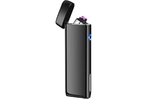 Electric Lighter, Saibit Double Arc Electronic USB Rechargeable Lighter, Windproof Flameless Cigarette Lighter(Black)