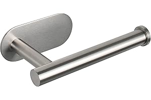 OZNEWLIFE Porte-rouleau de papier toilette sans perçage - Autocollant - En acier inoxydable - Pour cuisine et salle de bain - Argenté