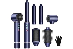 ATOPSKINS Hairstyler 5 in 1, Haarstyler mit 320 Millions lonic Air Styler Set, 20m/s Luftstrom, 110,000 RPM Haartrockner mit Föhnbürste, Auto Lockenstab, Glättbürste, 340g Leicht Leise Schnelles Trocknen