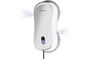 PuRuiKai M8 Automatisk fönstertvättare, fönsterrobot 5600Pa med dubbel vattenspray, fönsterrengörare med smart navigering, fjärrkontroll och trippelsäkerhet för fönster och spegel