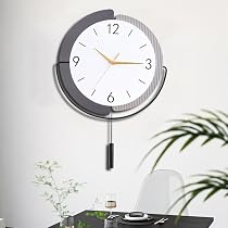 Orologio Da Parete Moderno Con Pendolo - 19 Pollici, Silenzioso, Per Soggiorno E Ufficio