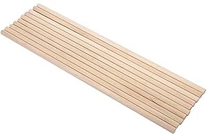 RAGUSO 10 pezzi bastoncini di legno lunghi borchie in legno bastoni in legno naturale aste strumento in legno per fai da te arti craft(8MM*30CM)