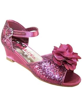 Mädchen rosa glitzer kleiner keilabsatz party schuhe