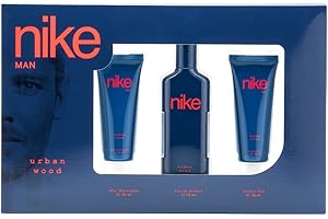 NIKE - Urban Wood, Estuche de Regalo Hombre, Colonia 75 ml + Gel de Baño 75 ml + After Shave 75 ml, Eau de Toilette Natural y Masculina, Aroma Fougère Especiado, Fragancia Fresca, Robusta y Duradera