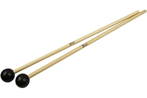 IKN Glockenspiel Xilófono Mazos Mangos de madera de arce Palos de percusión, Microsoft Nylon Head (1 par)