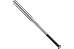 WELLDER Mazza da Baseball in Acciaio 71cm Rinforzata Super Resistente Peso 1Kg Nera, Color Argento o Rossa con Grip 28"