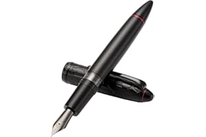 ASVINE Hongdian N6 Pióro wieczne z żywicy metalowej, z czarną stalówką irydową, z metalowym długopisem