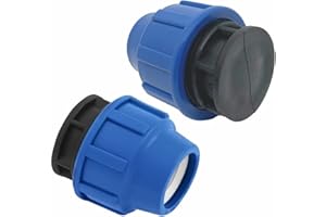 Raccordi a Compressione Tappo per Tubi 25 mm – Raccordo per tubo dell’aqua Arresto PP PN16 25mm - Connettori per Tubi Terminale Fine PE80, PE100-2 pezzi – SmartProduct
