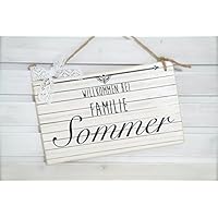 Personalisiertes Tür-Schild I Holz-Schild mit Familien-Namen I Holz-Schild selbst gestalten I Namens-Schild aus holz I Klingel-Schild mit Gravur I Geschenk I Landhausstil I Vintage-Look I Shabby-Chic