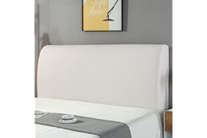 Ochraniacz na zagłówek hamon, jednokolorowy design, zagłówek łóżka, rozciągliwy, nadaje się do prania, zdejmowany, jednokolorowy, do sypialni (biały, 180 cm)