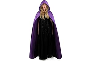 Aomig Schwarzer Umhang Vampir Umhang Jedi Mantel Mittelalter Umhang mit Kapuze für Erwachsene Kinder Unisex Scream Kinder Cape Kostüm Damen Halloween Costume Maskerade Familienfeier Karneval Cosplay