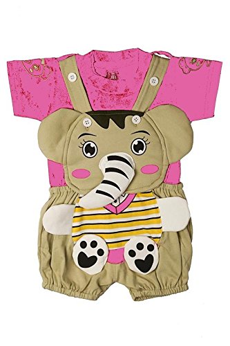 LK Vyapaar Pink Elephant Face Romper Babasuit Dungaree for boy Girl Partywear 6-12 Months Size-1 RS.499 (80.00% Off) - Amazon