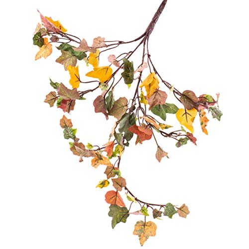 artplants.de Arbusto de Hiedra Artificial con 105 Hojas, Verde otoño, 35cm - Mata Decorativa - Planta sintética