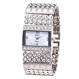 Mitlfuny Unisex Männer Frauen Mode Armbanduhren 2019,Luxus Damen Metall Quarz Edelstahl Gürtel Rechteck Zifferblatt Mit Diamant Frauen Watc
