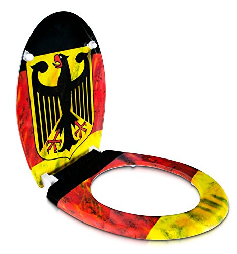 Premium WC Sitz mit Absenkautomatik – „Deutschland“ Design – Toilettendeckel aus Duroplast inkl. Montagesatz – VENKON - 6