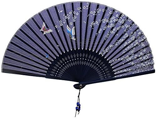 Nestarfactory Spun Silk Bamboo Collections the Japanese Style Designs Folding Hand Held Fans with Case (Fan-3) by Newstarfactory