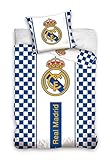 Funda Nórdica Real Madrid MERCURY Funda Nórdica Y Almohada Diseño Real Madrid, Mezcla De Algodón, Blanco, King, 160x3x200 cm