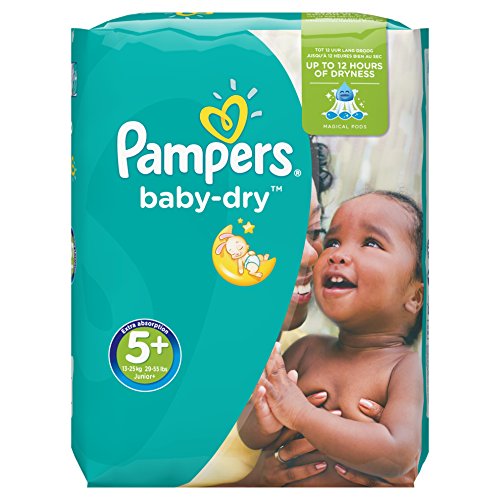 Pampers Baby-Dry Nappies Monthly Saving Pack - Size 5+, Pack of 132