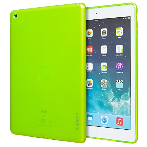 Juppa® Apple Ipad Air 2 II 2014 TPU Silikon Gel Tasche Hülle Schutzhülle mit HD LCD Displayschutz Schutzfolie Folie und Mikro-Reinigungstuch (Green/Grun)
