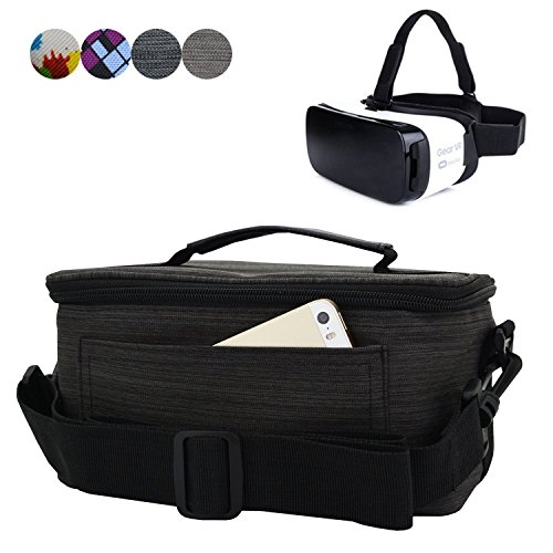 Pushingbest Leinwand Tragetasche Lagerung wasserdichte Hülle stoßfestes tasche für Samsung Gear VR VR Case VR Box VR Pro Riem 3(Black) - 6