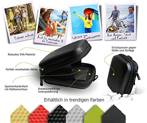 Sac de rangement    coque rigide pour appareil photo compact - Convient pour appareils Lumix  Powershot  Ixus  Coolpix  Cybershot