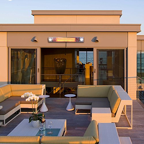 Magic Union Infrarot Heizstrahler 20 silber – Terrassenstrahler – Infrarotstrahler – Fernbedienung 2000 Watt Mit Remote Control - 7