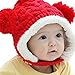 Etosell Lovely Winter Warm Kid Baby Girl Boy Dual Balls Ear Wool Knit Beanie Cap Hat (Red)