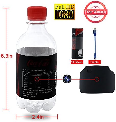 Bottle Spy Camera 1080P HD Hidden Camera LXMIMI Portable Plastic Drinking Water Surveillance Camera